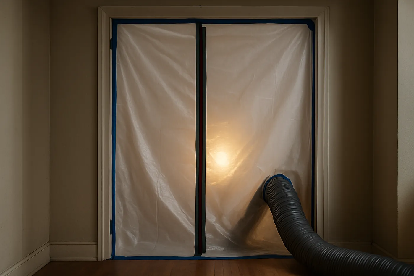 Containment barrier and negative pressure set up during mold remediation in Sarasota County